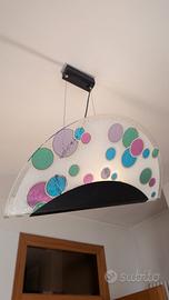 lampadario anni '80 con applique