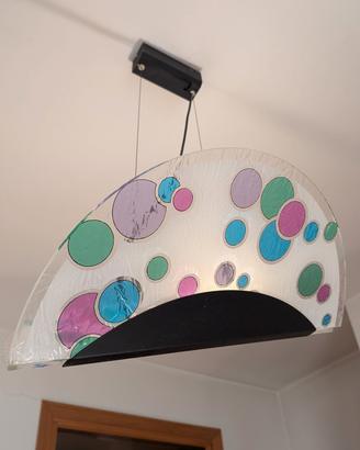 lampadario anni '80 con applique