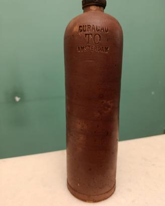 Bottiglia antica in ceramica – “CURACAO – AMSTERDA