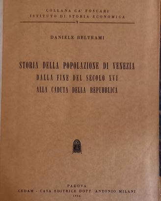 Libro Raro 1954 Venezia Beltrami DEDICA AUTOGRAFA 