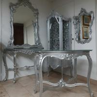 Set mobili barocchi argento testurizzato