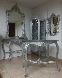 Set mobili barocchi argento testurizzato