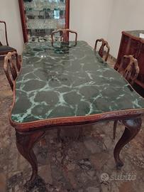 Tavolo vintage con 6 sedie anni 60