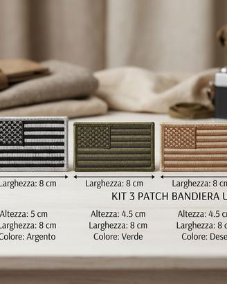 3X Patch Bandiere USA