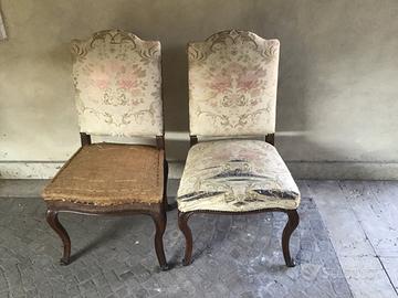 2 sedie del 1800: struttura buona, da rifoderare
