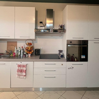 Cucina Lineare Bianca Con Elettrodomestici Usata