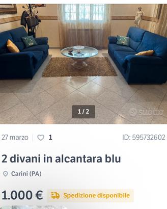 2 divani in alcantara piu tavolo in vetro con vaso