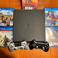 Ps4 Slim 500Gb - 2 Dualshock4 - 5 Giochi