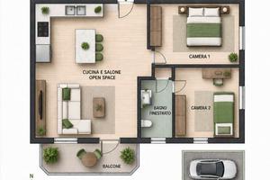 Molassana trilo con balcone e posto auto privato
