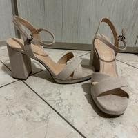 Sandalo beige n.40 tacco alto
