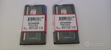 2 x 8GB RAM Kingstone KCP426SS8/8 SODIM NUOVI 16GB