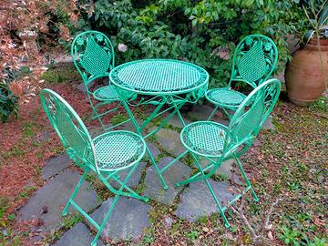 Tavolo da giardino in metallo con 4 sedie