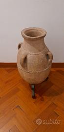 ANFORA TERRACOTTA RUSTICA TREPPIEDI FERRO BATTUTO 