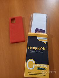 Cover rossa e vetro protettivo per cellulare Sams