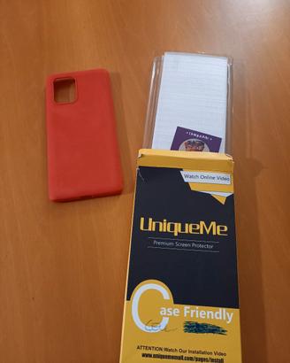 Cover rossa e vetro protettivo per cellulare Sams