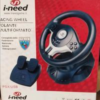 Volante i-need racing wheel con pedaliera