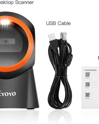 Eyoyo 1D 2D QR Scanner di codici a barre desktop