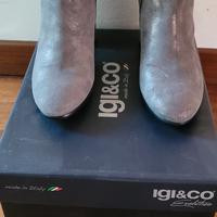 stivaletto elegante color tortora glitterato