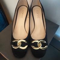 Scarpe con tacco comodo in Vera Pelle 39