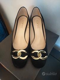 Scarpe con tacco comodo in Vera Pelle 39