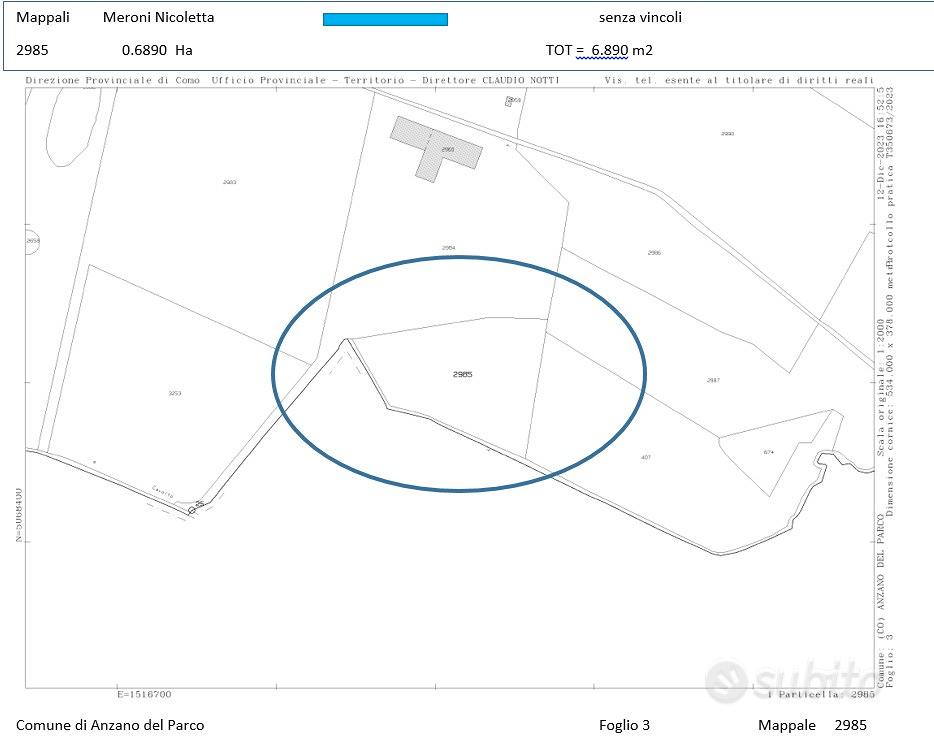 Terreno in via Privata per Monguzzo-Anzano - Vista 3
