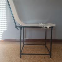 tavolo per Still Life con ripiano in plexiglass