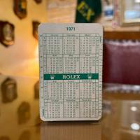 Calendario Rolex Card  Vintage 1971 - 1972