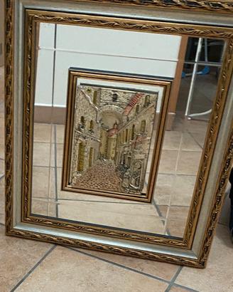 Quadro-specchio in argento
