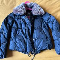 Piumino d'oca bambina 4 - 6 anni collo pelliccia