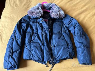Piumino d'oca bambina 4 - 6 anni collo pelliccia
