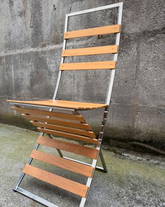 Sedie  pieghevoli in metallo e legno