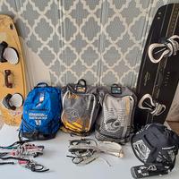 Kitesurf 3 ali, 2 barre, 2 tavole, trapezio, pompa