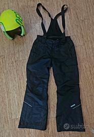 Pantaloni  sci bambino 140 cm + caschetto XS