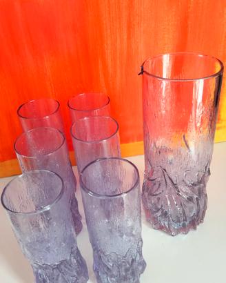Set cocktail Alessandrite Fiamme Lilla anni 70