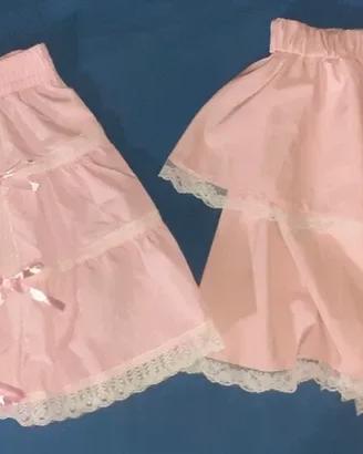2 mini Gonne rosa stile cosplay sweet lolita girls