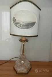 Lampada da tavolo cristallo e legno