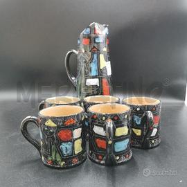 CARAFFA ARTISTICA DERUTA + TAZZE