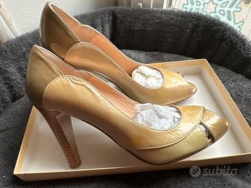 De Robert-scarpe pelle verniciata, tacco alto 38