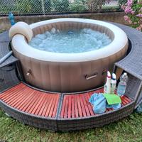 Vasca SPA Idro piscina Intex + mobile rattan