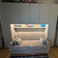 Armadio ponte con divano letto matromoniale