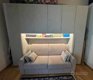 Armadio ponte con divano letto matromoniale