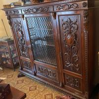 Libreria piedi di leone rinascimento intarsata