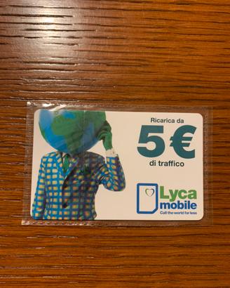 Ricarica Lycamobile da 5 euro