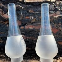 Coppia paralumi in vetro per lampada ad olio