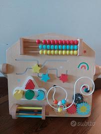 Pannello sensoriale Montessori legno 