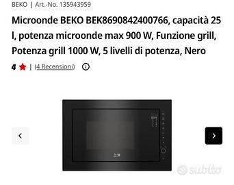 Microonde Beko da incasso