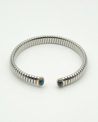 Bracciale in acciaio, oro 18kt e zaffiri