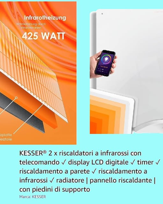 2 PANNELLI RADIANTI INFRAROSSI-KESSER k-wifh-425fb