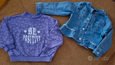 Giacchina jeans  e felpa 