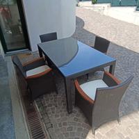 tavolo da giardino 160x90 con 4 poltrone greenwood